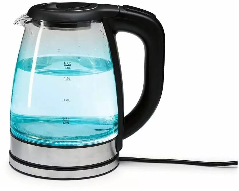 GOURMETmaxx Wasserkocher 1.8 l, Transparent/Schwarz