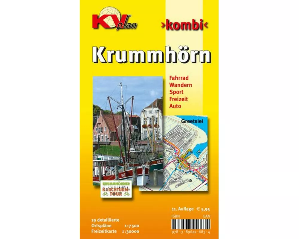 Krummhörn & Greetsiel (mit 19 Detailkarten), KVplan, Radkarte/Freizeitkarte/Stadtplan, 1:30.000 / 1:7.500