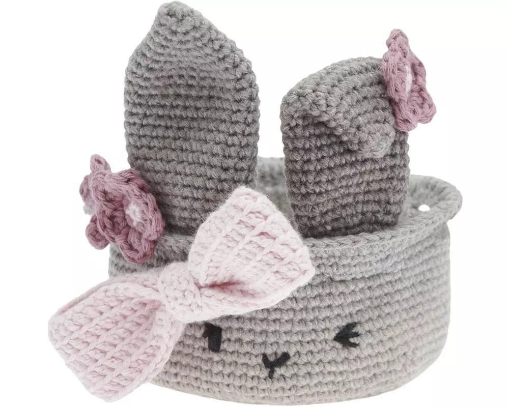 Rico Design Osterbastelset Häkeln Ricorumi Osterkörbchen, Grau