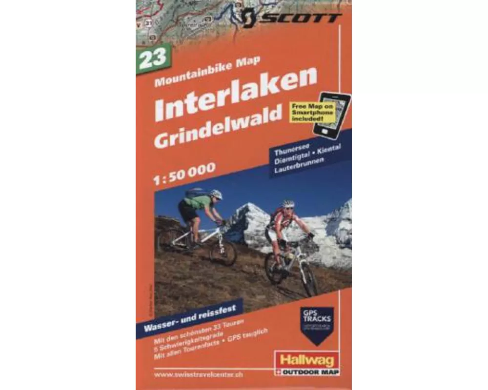 Hallwag Mountainbike-Karte 23 Interlaken 1:50.000
