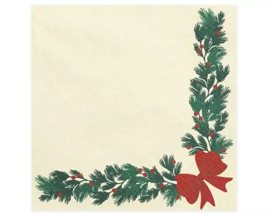 Partydeco Weihnachtsgirlande 33 x 33 cm Beige 20 St.