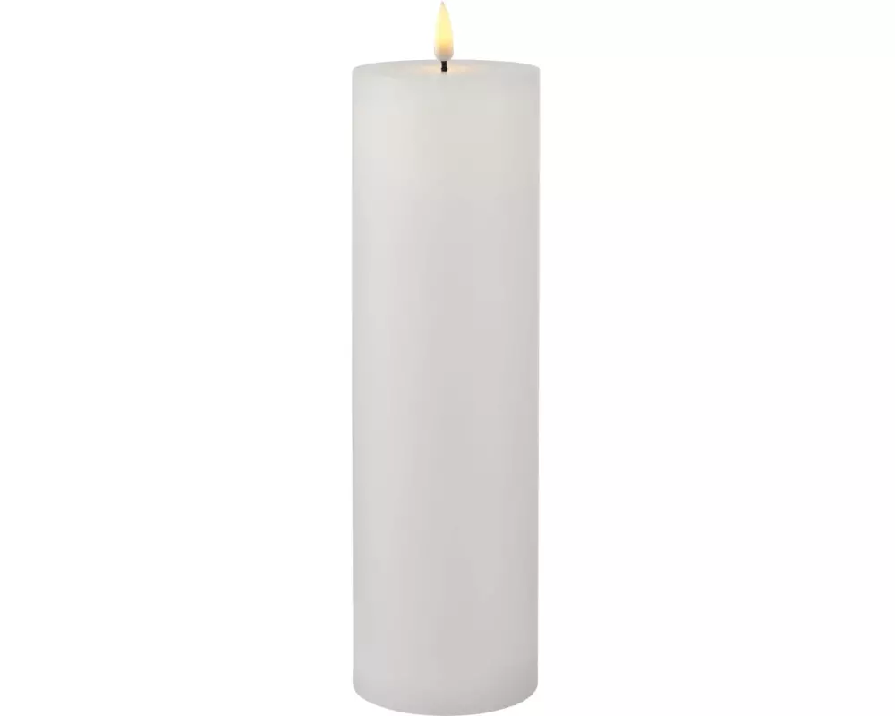 Sirius LED-Kerze Sille, Ø 7.5 x 25 cm, Weiss, Wiederaufladbar