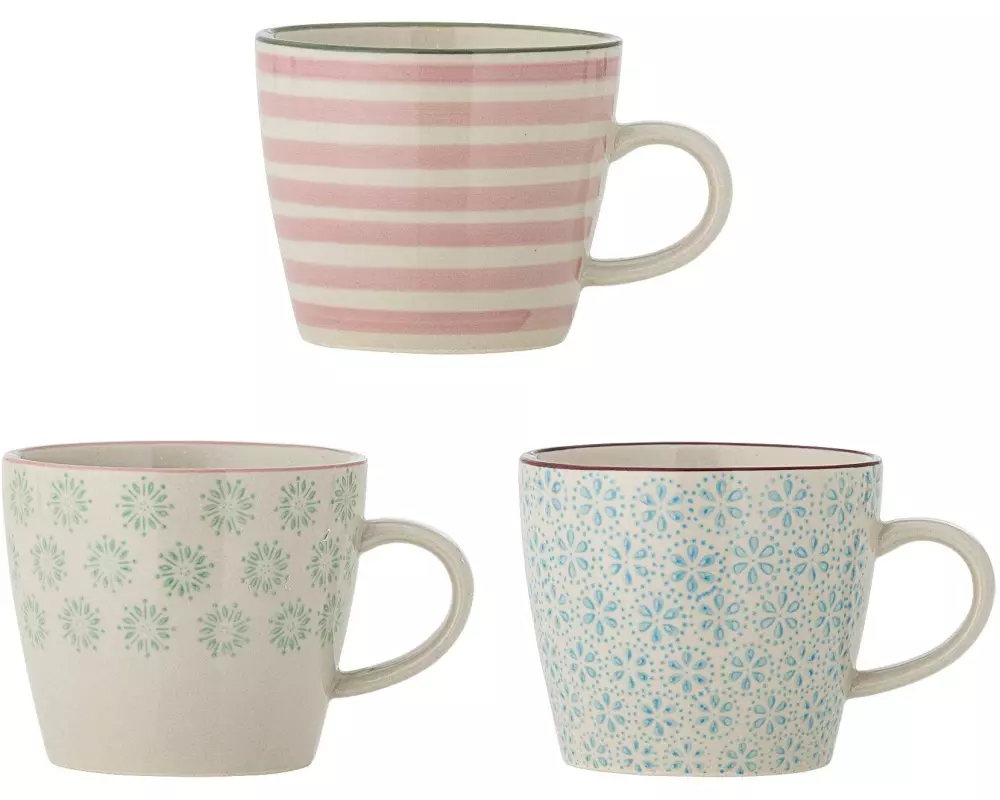 Bloomingville Kaffeebecher Patrizia, 300 ml, 3 Stück, assortiert