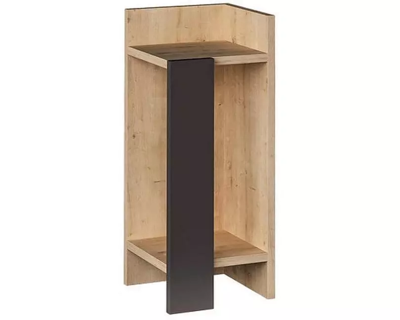 Woody Fashion Nachttisch Elos Rechts 25 x 60 x 27 cm, Anthrazit/Nature