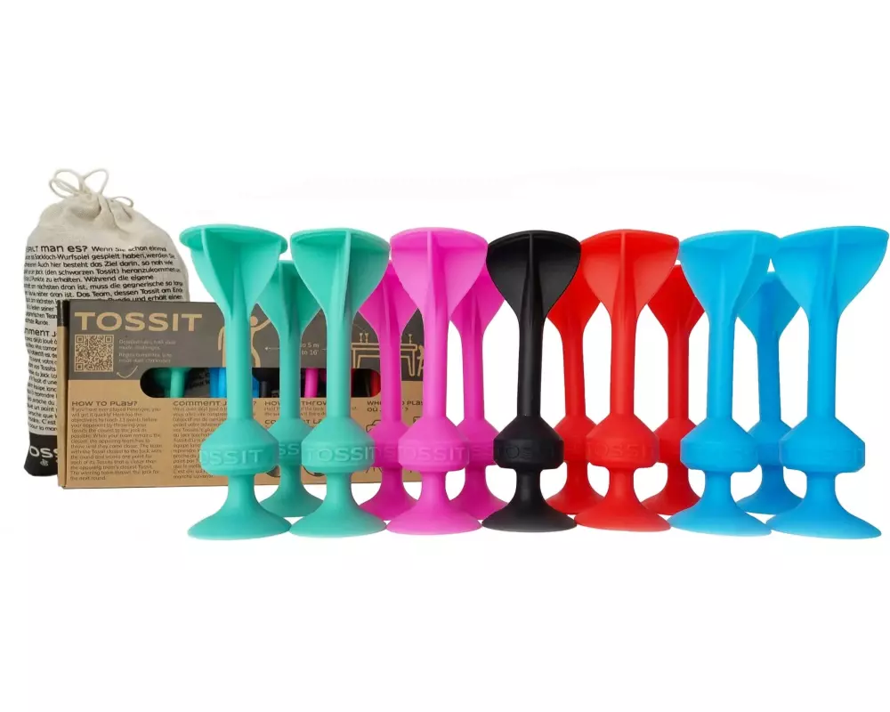 Tossit Original Saugnapf-Darts Set für 4 Spieler