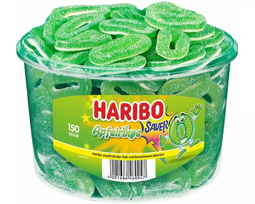 Haribo Gummibonbons Saure Apfelringe 150 Stück