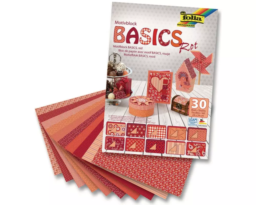 Folia Motivblock Basics rot