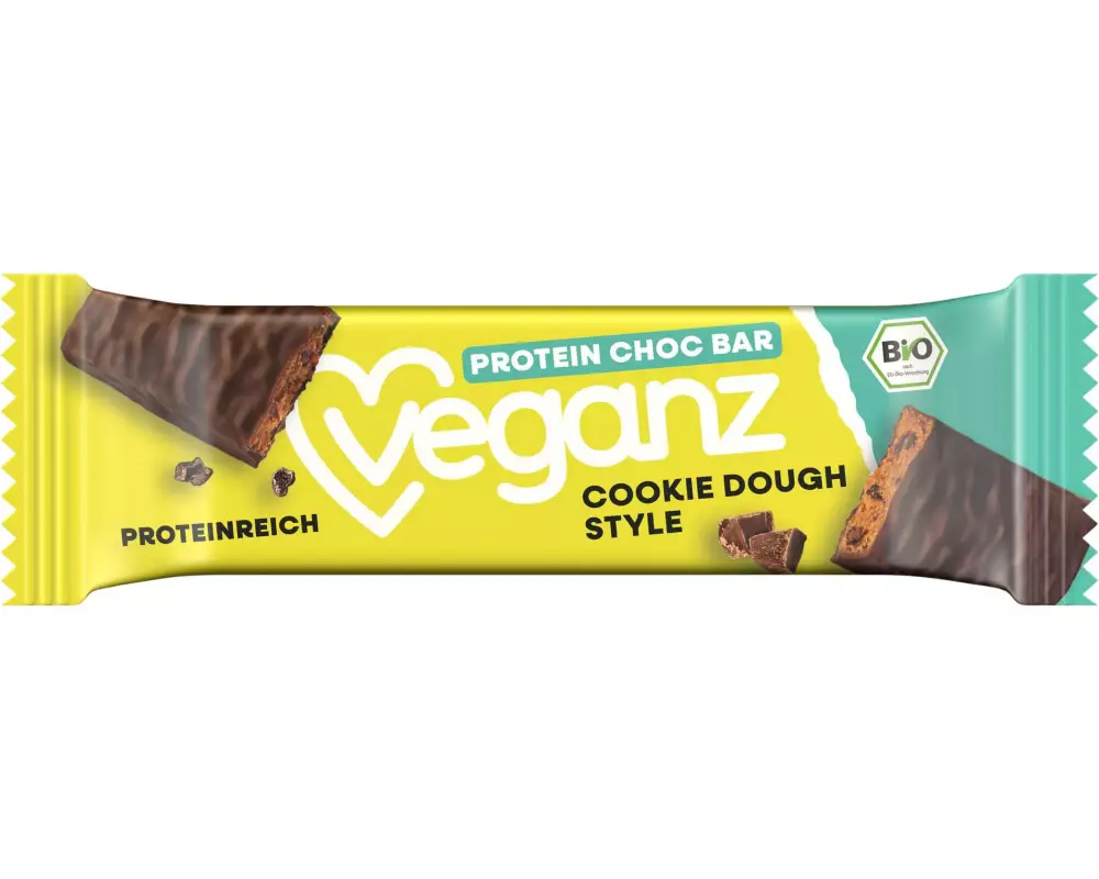 Veganz Riegel BiO HiProtein Cookie Dough Style Cookie, 18 x 50 g