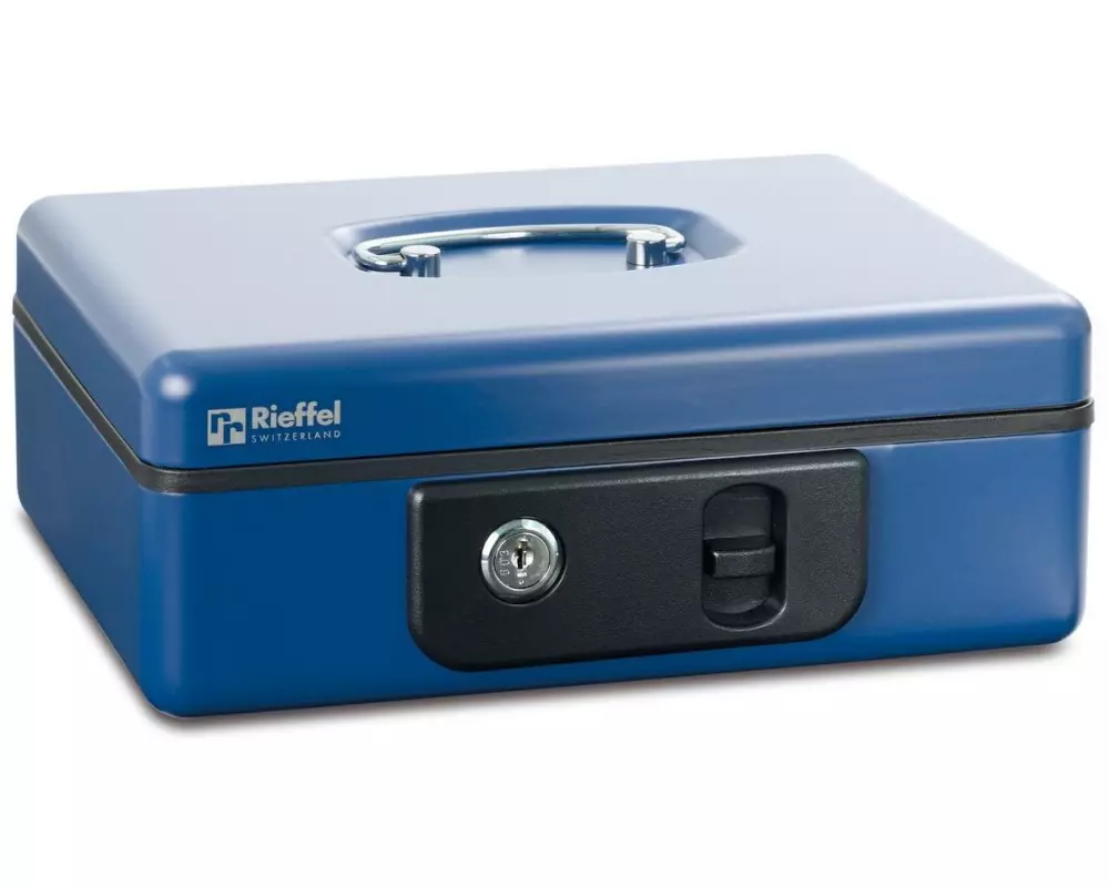 Robert Rieffel Geldkassette Deluxe 2 19.7 x 15.4 x 8.6 cm, Blau