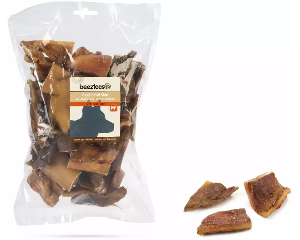 Beeztees Kausnack Rinderkopfhautstücke, 500 g