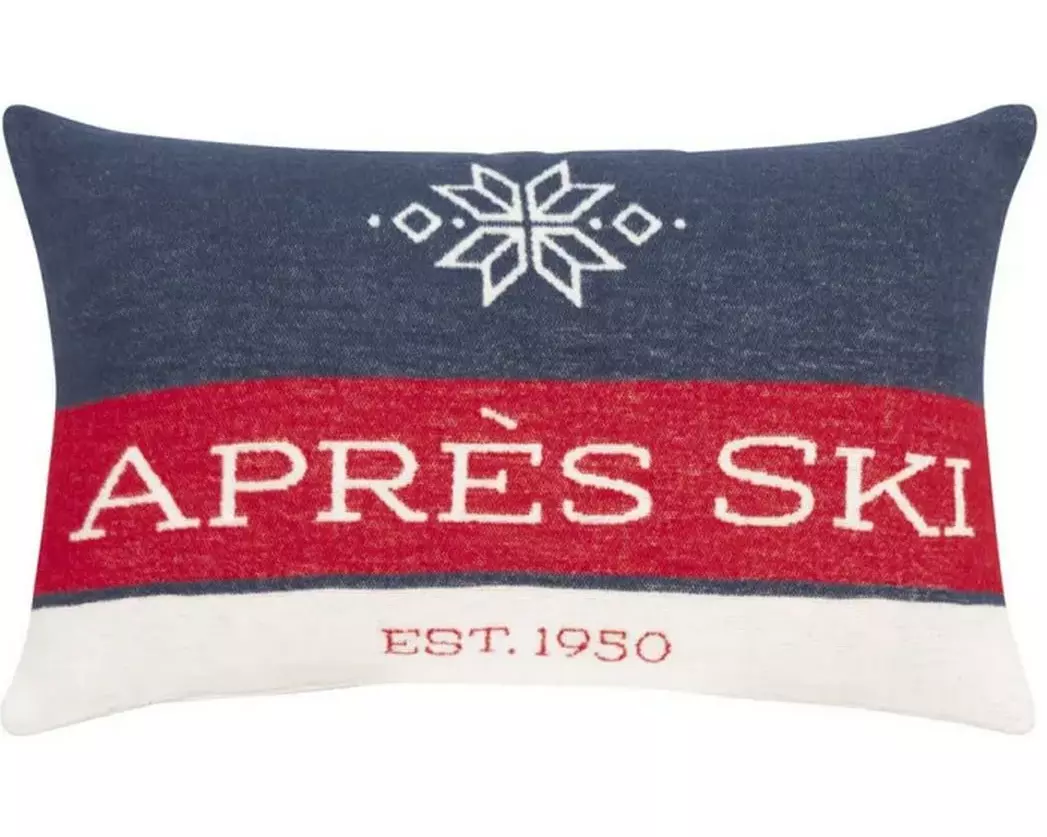 pad Kissen Après-Ski 60 x 35 cm, Blau/Rot/Weiss