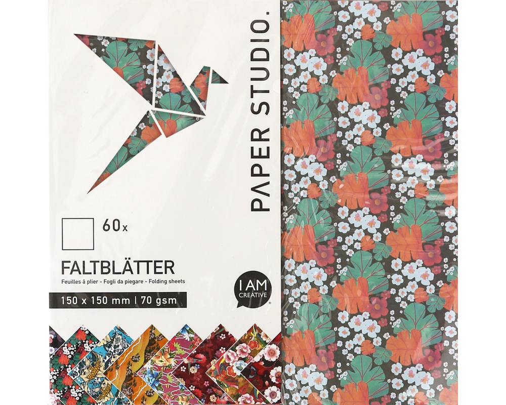 I AM CREATIVE Faltblätter Blumen 4077.16 15x15cm, 60 Stück