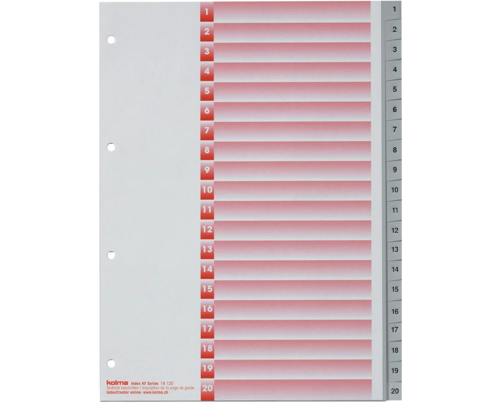 Kolma Register A4 KolmaFlex 1-20