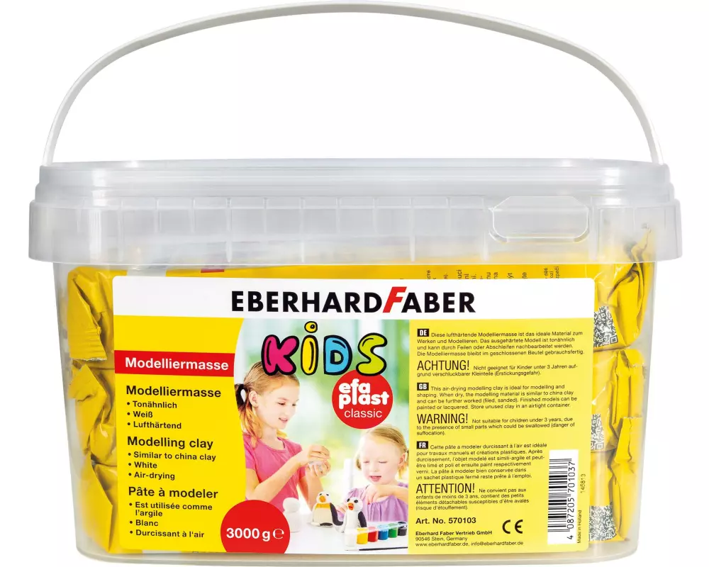 Eberhard Faber Modelliermasse Efa-plast Classic Kids 3 kg, Weiss