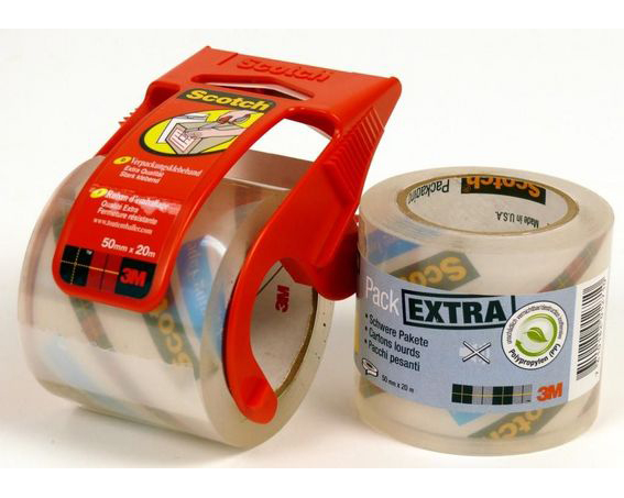 SCOTCH Verpackungsband Promo 48mmx20m E5020D-P transp., mit Abroller 2 Rollen