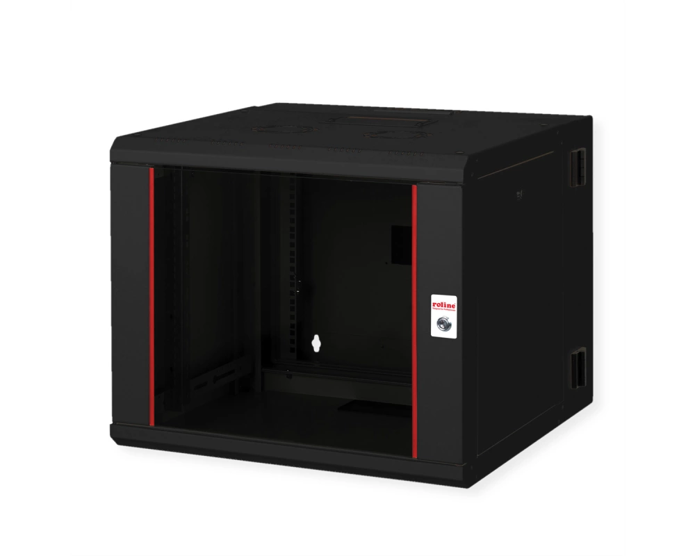 ROLINE 19-Zoll Wandgehäuse Pro 9 HE, 600x600 BxT zweiteilig schwenkbar schwarz