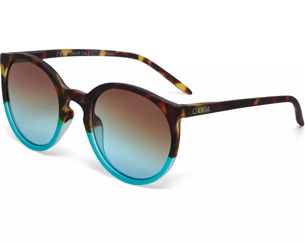 OKKIA Sonnenbrille Berlino Classic Havana, Blue Lens