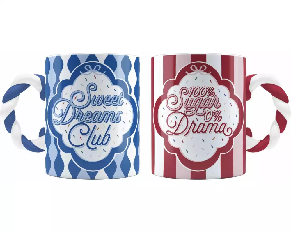 Bialetti Mug Set Candyland 2 Stk. blau und rot