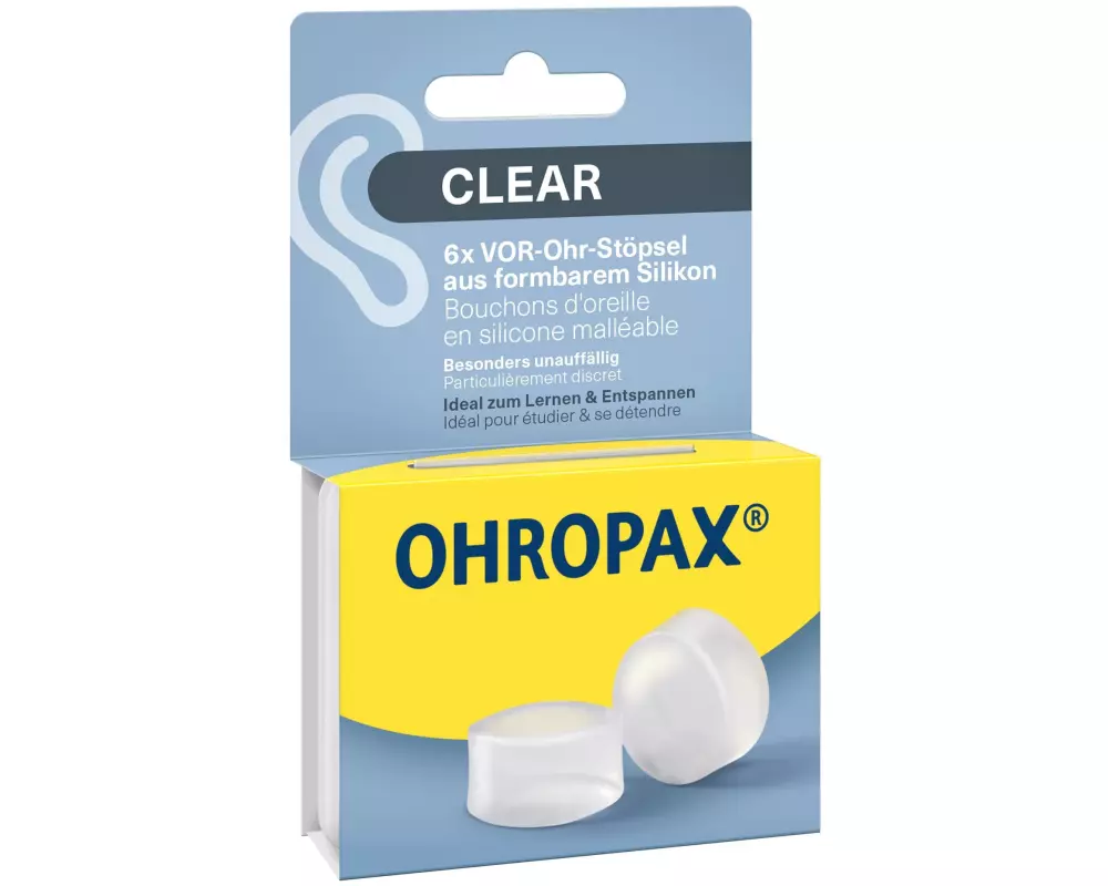 Ohropax Ohrstöpsel Clear, Silicon 6 Stück