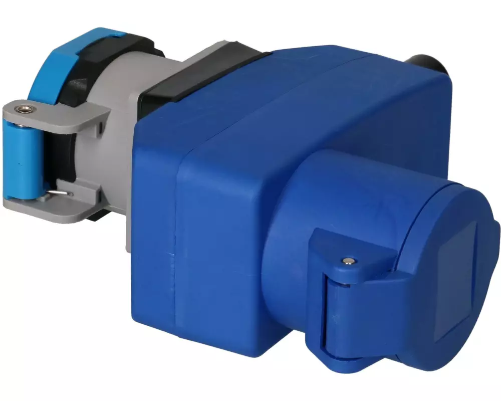 maxCAMP Winkelkupplung CEE16-3 + Typ23, IP44 Blau