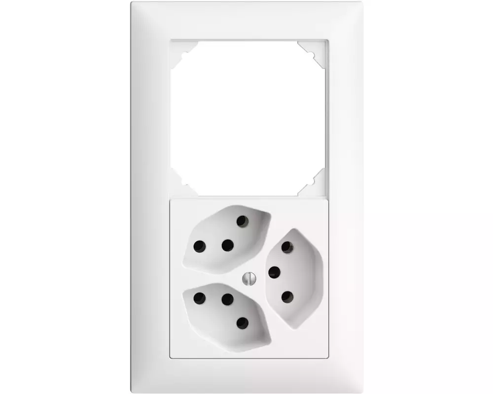 Feller EDIZIOdue Kombination UP mit Leer – Dreifach-Steckdose Typ 13