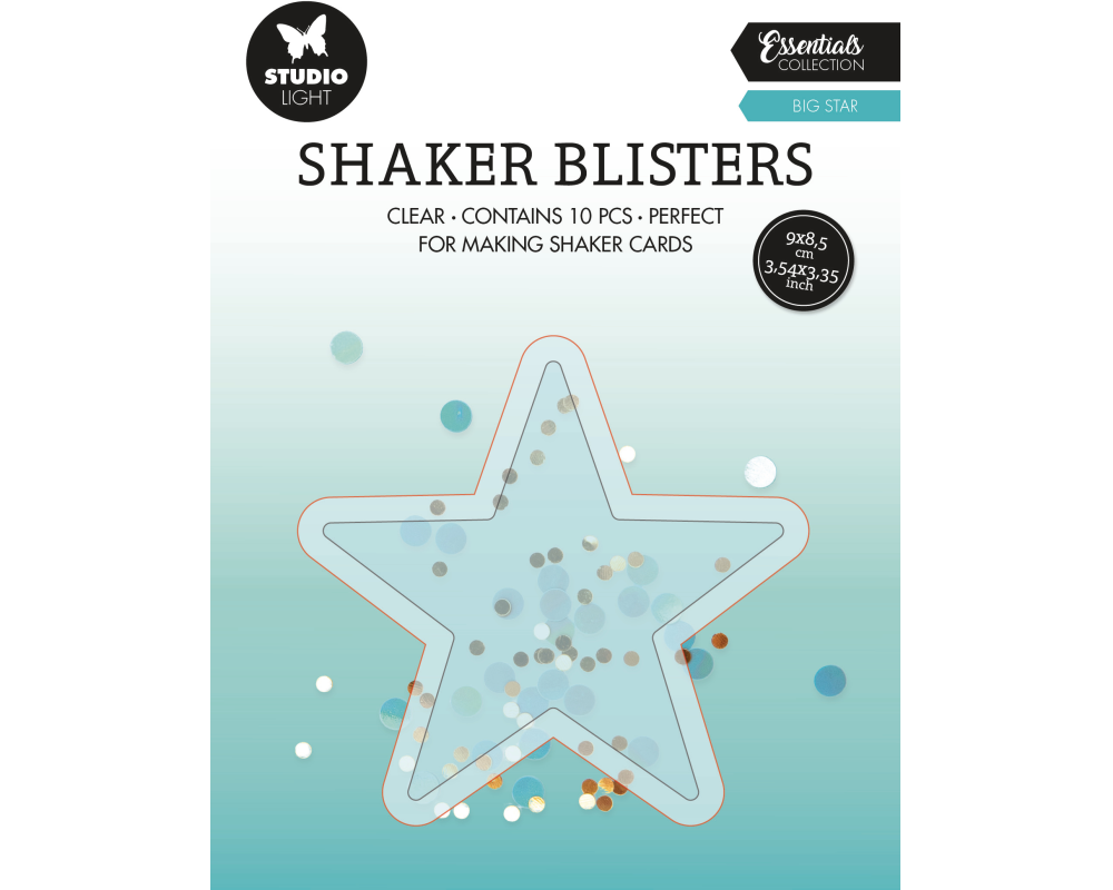 SIZZIX Shaker Blister 9x8.5x0.6cm BLIS07 Stern 10 Stück