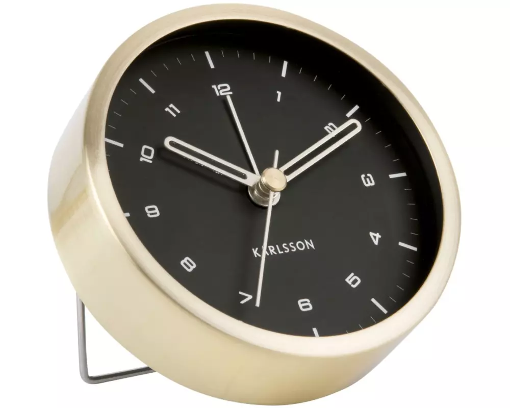 KARLSSON Klassischer Wecker Tinge Gold, Schwarz