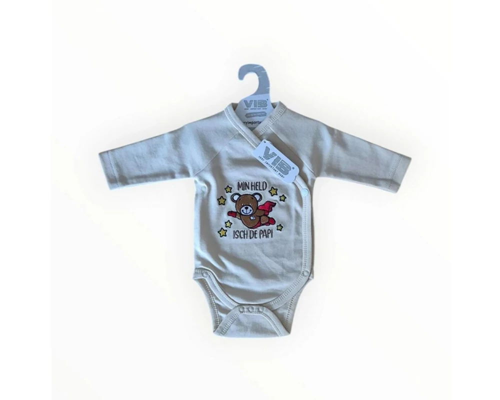 Very Important Baby Langarm-Wickelbody Min Held isch de Papi Gr. 56