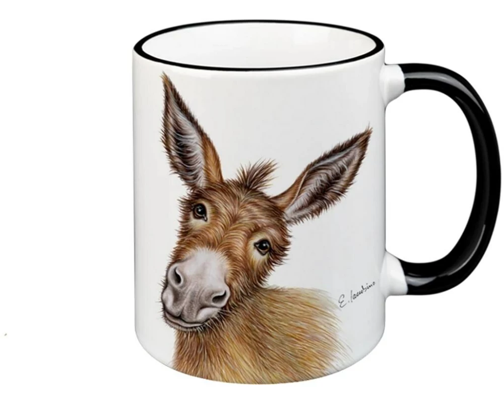 creanorm Tasse Esel 330 ml, 1 Stück, Schwarz/Weiss