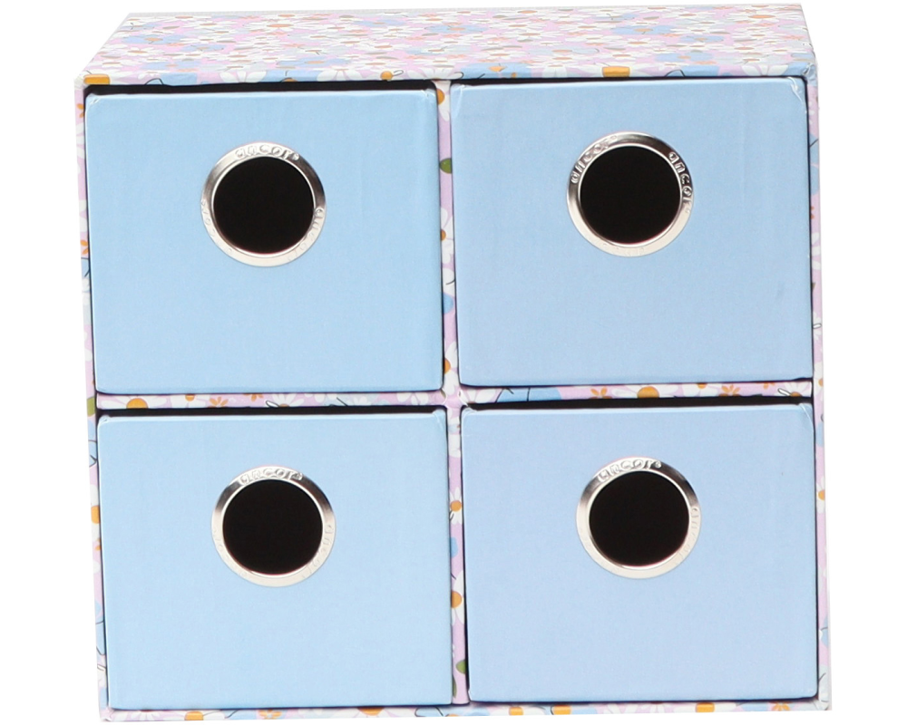 ANCOR Schubladen Box B'Log Flowers 123999 hellblau, 4 Schubladen