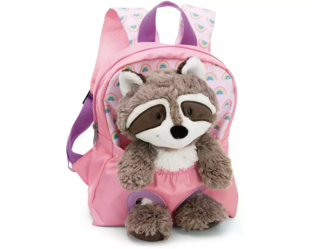 Nici Rucksack rosa mit Waschbär