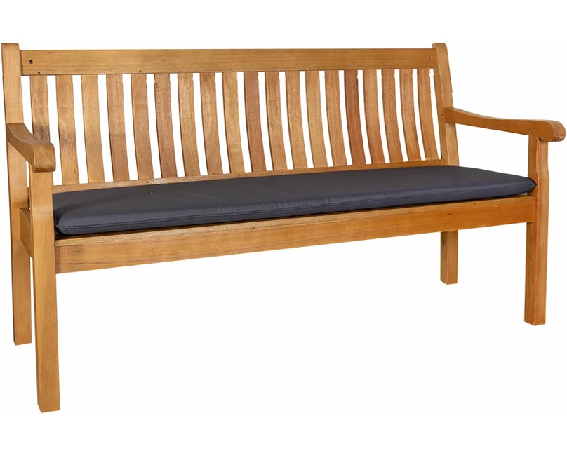 CONTINI 3er Sitzbank mit Kissen anthrazit Eucalyptus