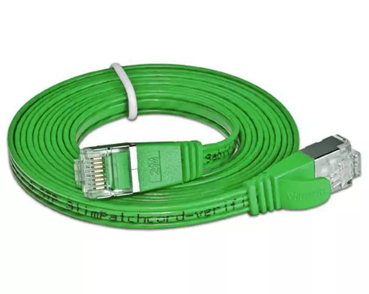 SLIM Slimpatchkabel RJ-45 - RJ-45, Cat 6, STP, 15 m, Grün