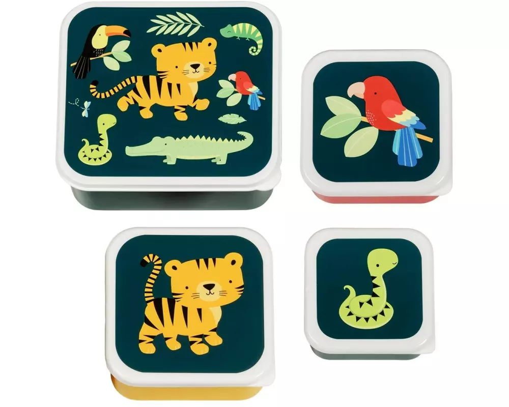 A Little Lovely Company Lunchbox & Snack Box Set Jungle Tiger
