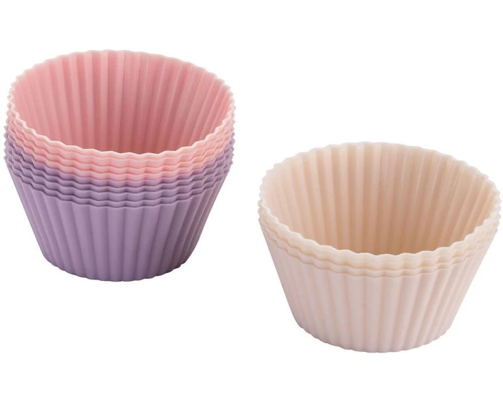 Fackelmann Mini Muffin Backform 7 x 6 cm, Silikon, 12er-Set