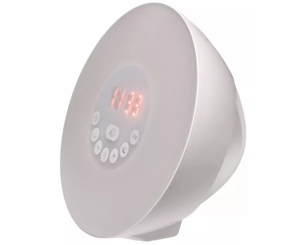TFA Dostmann Digitalwecker Wake up Light Weiss