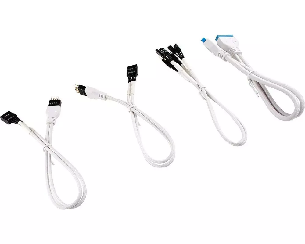 Corsair Frontpanel-Kabel Premium Sleeved Verlängerungskit Weiss