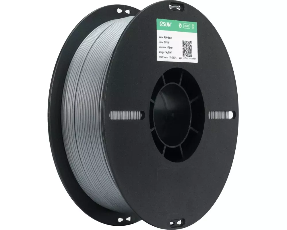 eSun Filament PLA Basic, Silber 1.75 mm 1 kg