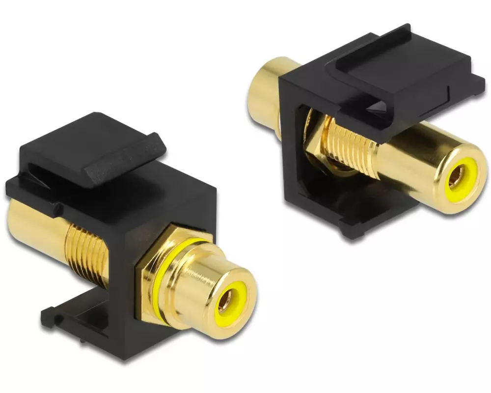 Delock Keystone-Modul Cinch-Buchse auf Cinch-Buchse Gelb / Schwarz