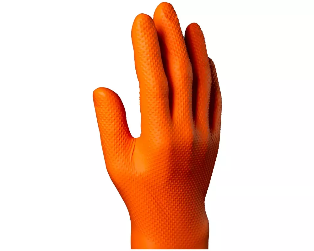 IGNITE Einweghandschuh Max Grip Nitril, L, Orange, 100 Stück