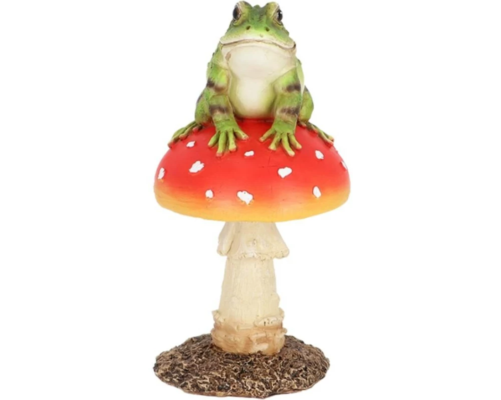 Esschert Design Fliegenpilz mit Frosch Polystone Rot
