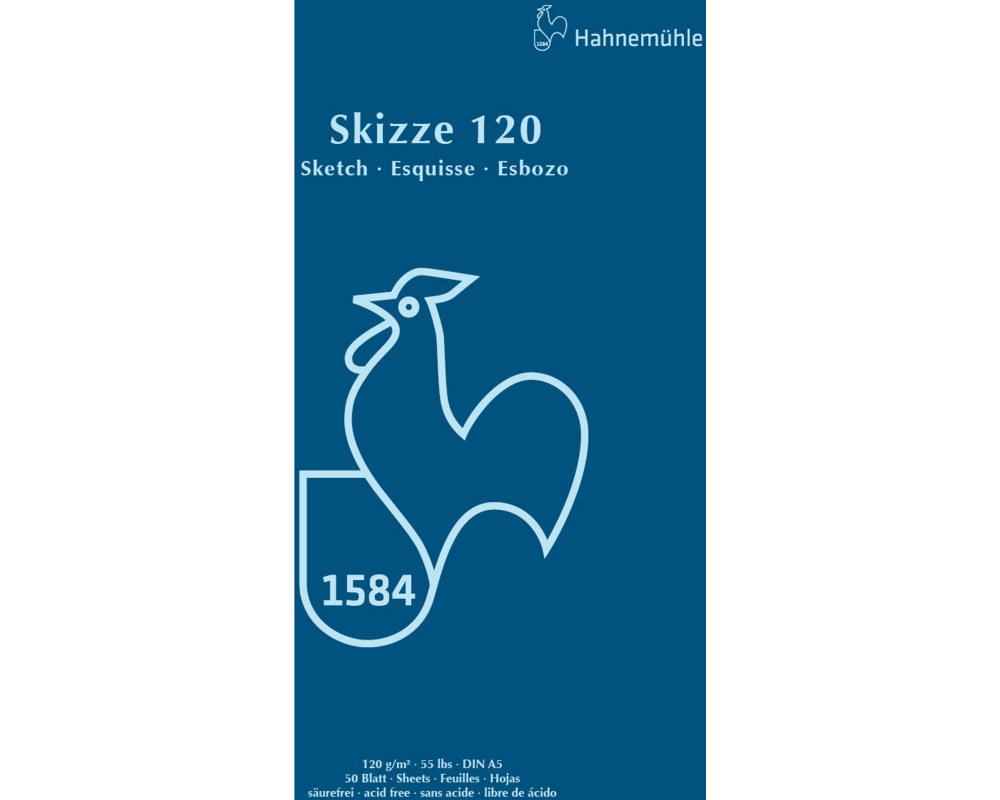 HAHNEMÜHLE Skizzenblock 120 A5 60127420 weiss, 120g 50 Blatt