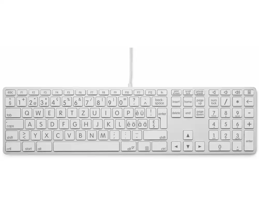 LMP Tastatur USB Grosse Beschriftung WinOS Silber