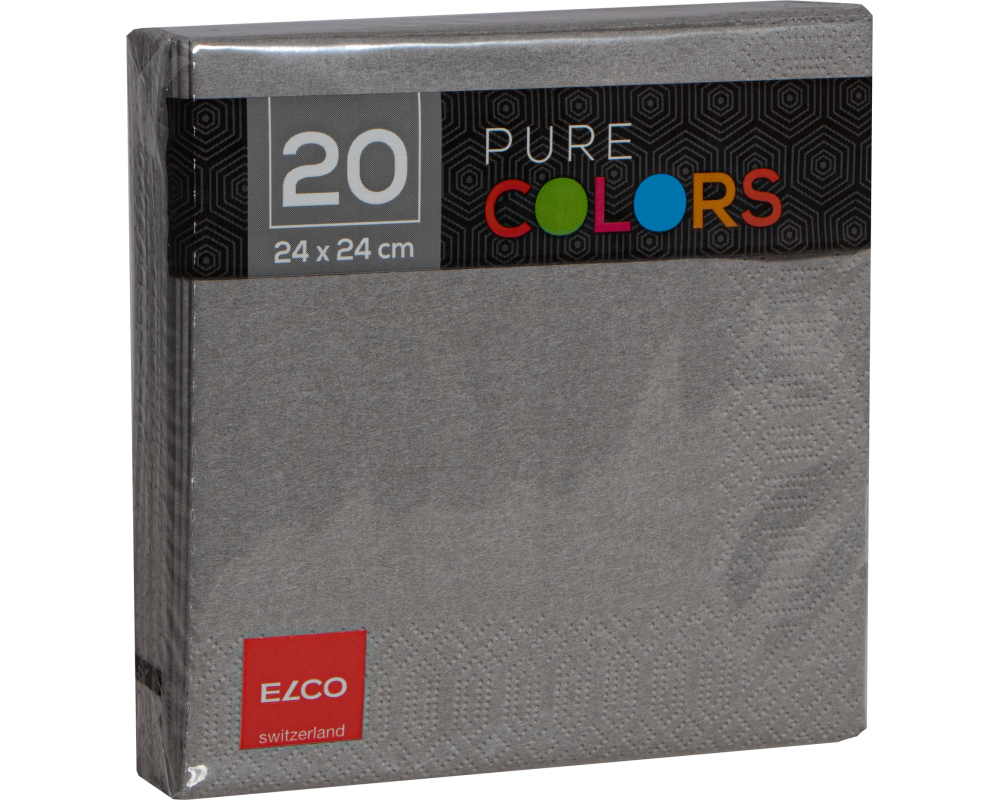 ELCO Serviette Zelltuch 24x24cm PC234020-011 3-lagig, grau 20Stk.
