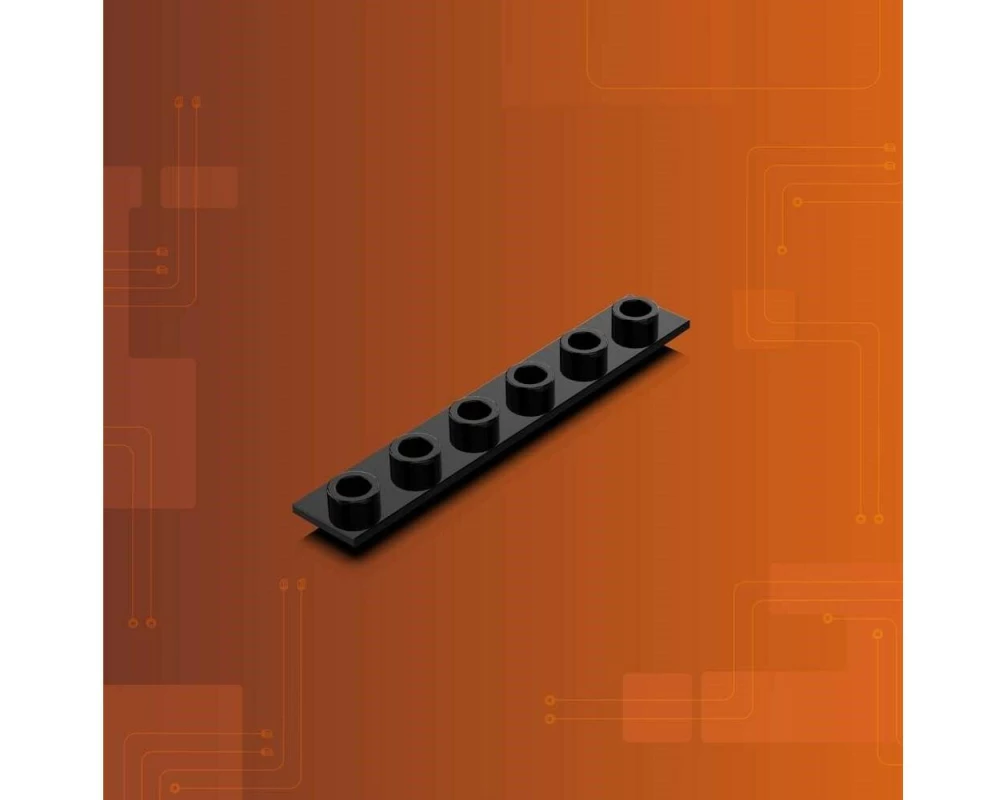Light My Bricks 2.0 Tether Verbindungsplatte 1x6 Schwarz