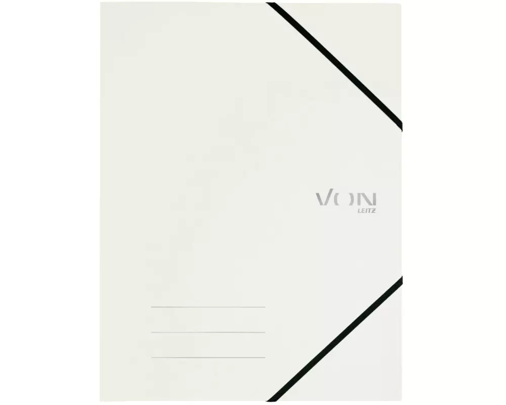 VON Gummibandmappe A4, Karton, Weiss