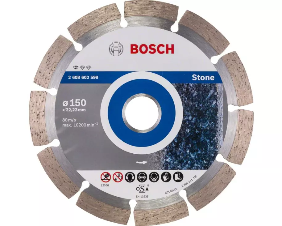 Bosch Professional Diamanttrennscheibe Standard for Stone, 150 x 2 x 10 mm