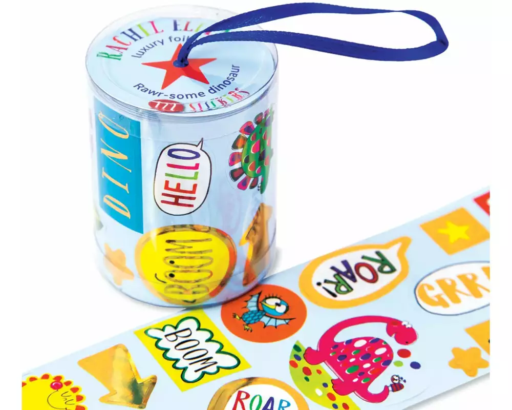 Rachel Ellen Sticker auf Rolle Dinosaurier, 6 cm x 2 m