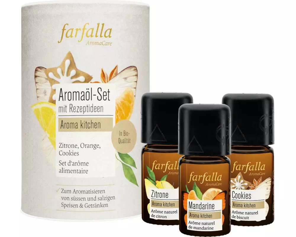 Farfalla Aromaöl-Set mit Rezeptideen