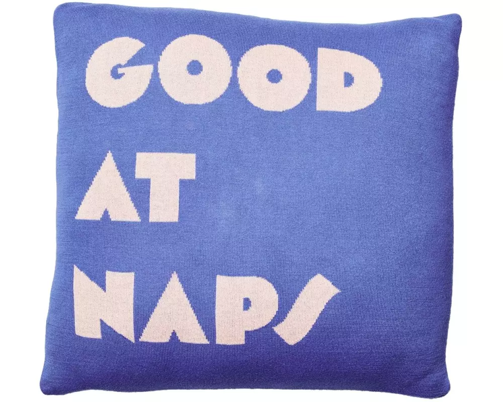 Chic Mic Gestricktes Baumwollkissen Good At Naps Violett/Rosa